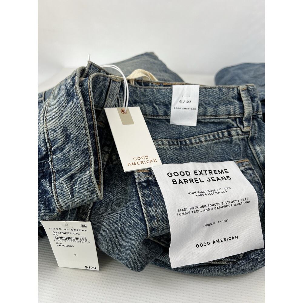 Good American / GOOD EXTREME BARREL JEANS Indigo Women’s Size 4 / 27 New - Picture 8 of 8